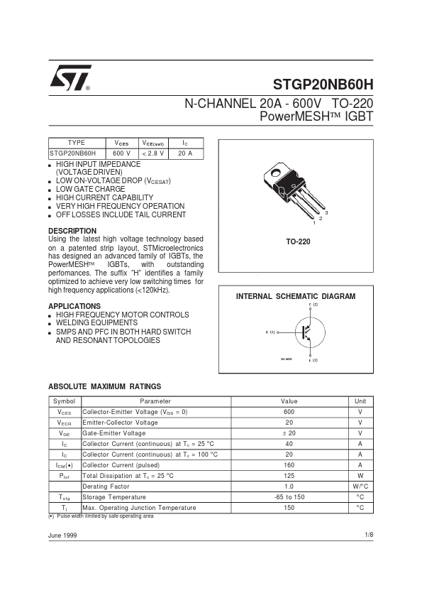 STGP20NB60H