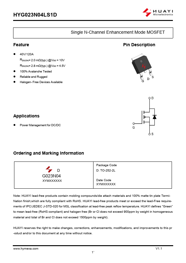 HYG023N04LS1D Datasheet Preview