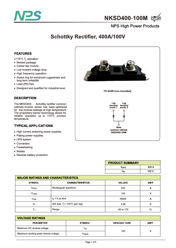 NKSD400-100M Datasheet Preview