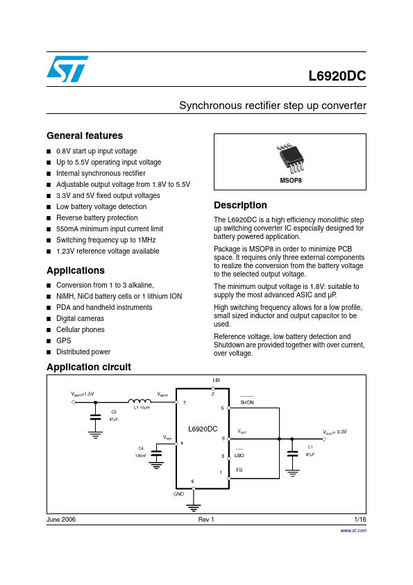L6920DC Datasheet Preview