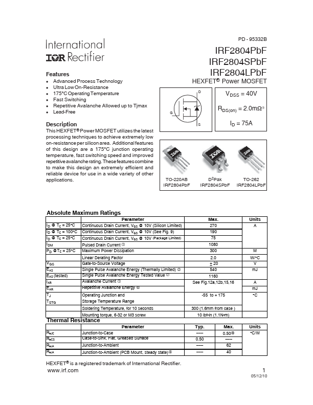 IRF2804PbF