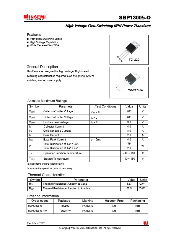 SBP13005-O