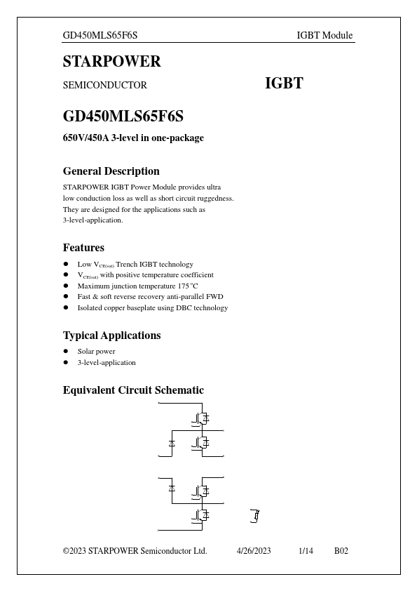 GD450MLS65F6S Datasheet Preview