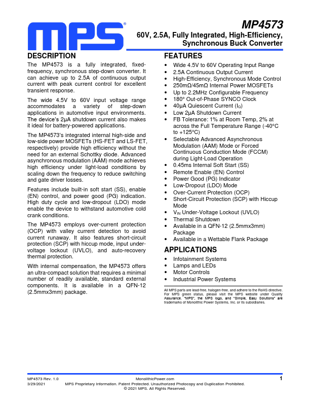 MP4573 Datasheet Preview