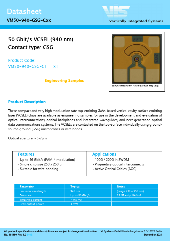 VM50-940-GSG-C1 Datasheet Preview