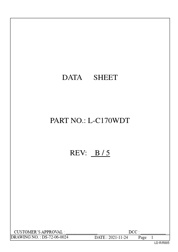 L-C170WDT SURFACE MOUNT DEVICE LED by PARA LIGHT - Datasheet Preview