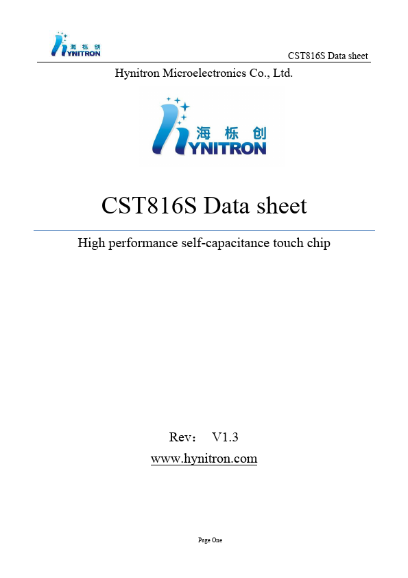 CST816S Datasheet Preview