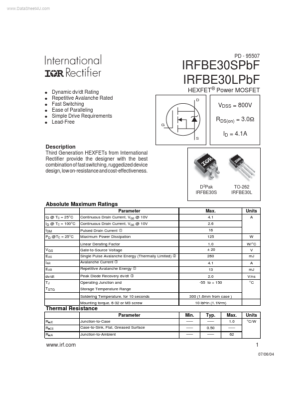 IRFBE30SPBF