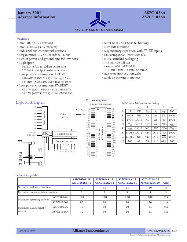 AS7C31026A