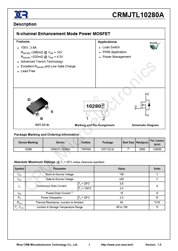 CRMJTL10280A Datasheet Preview