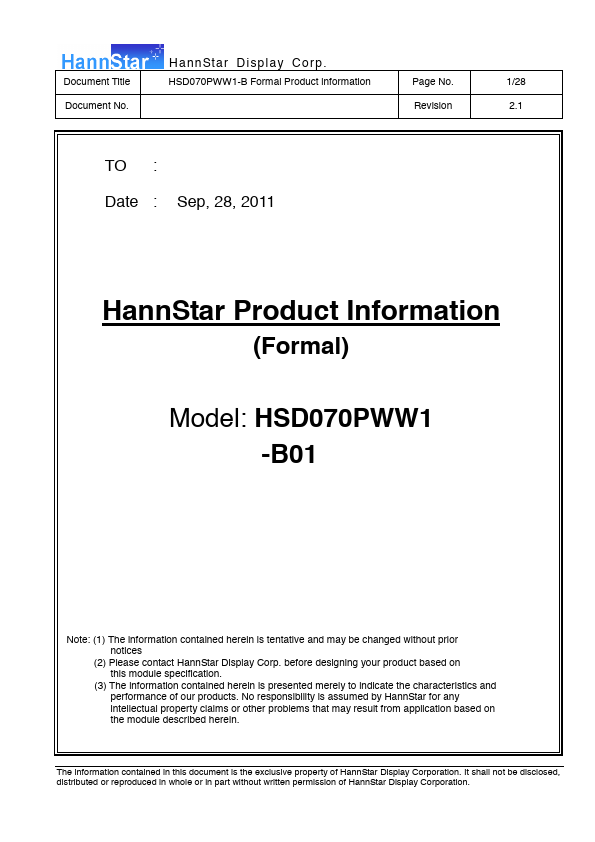 HSD070PWW1-B01