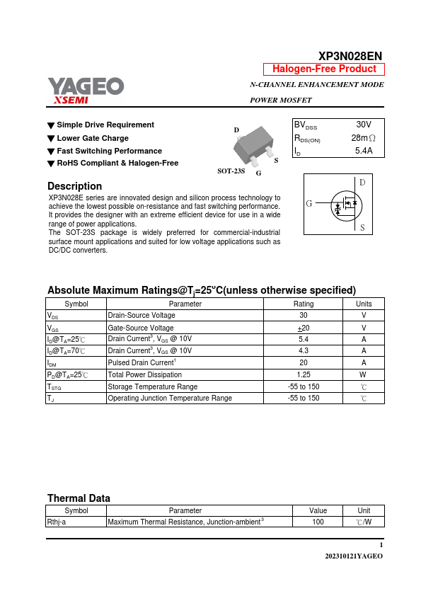 XP3N028EN Datasheet Preview