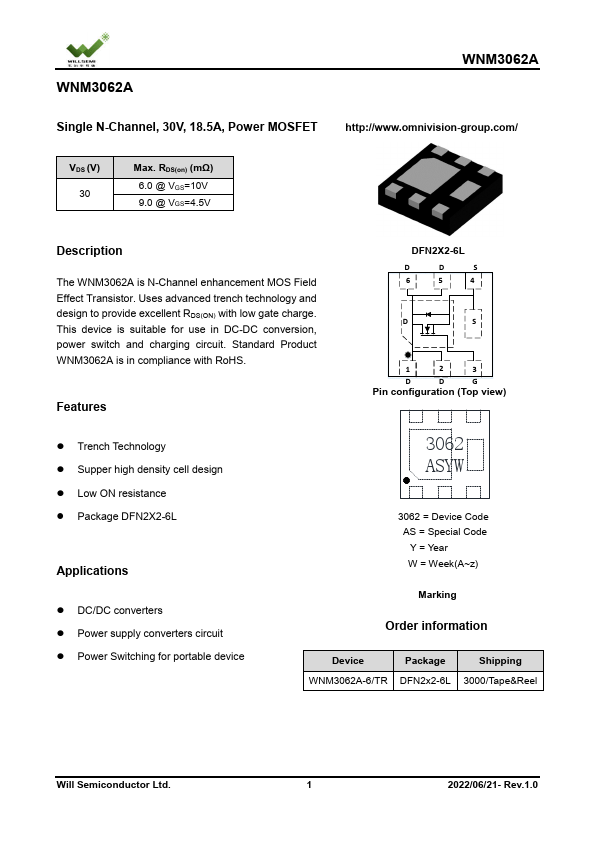 WNM3062A Datasheet Preview