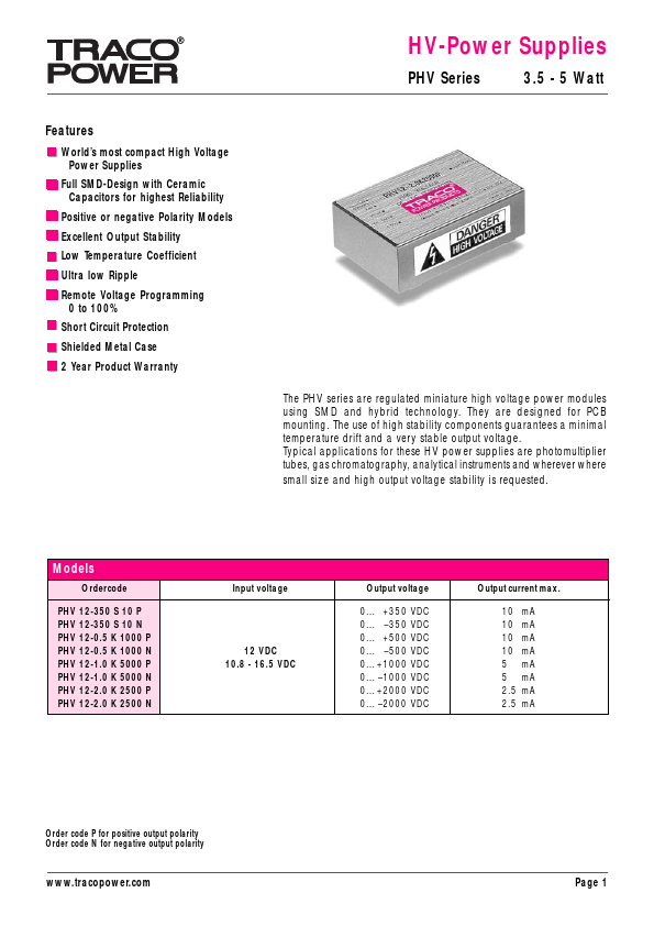 PHV12-1.0K5000P