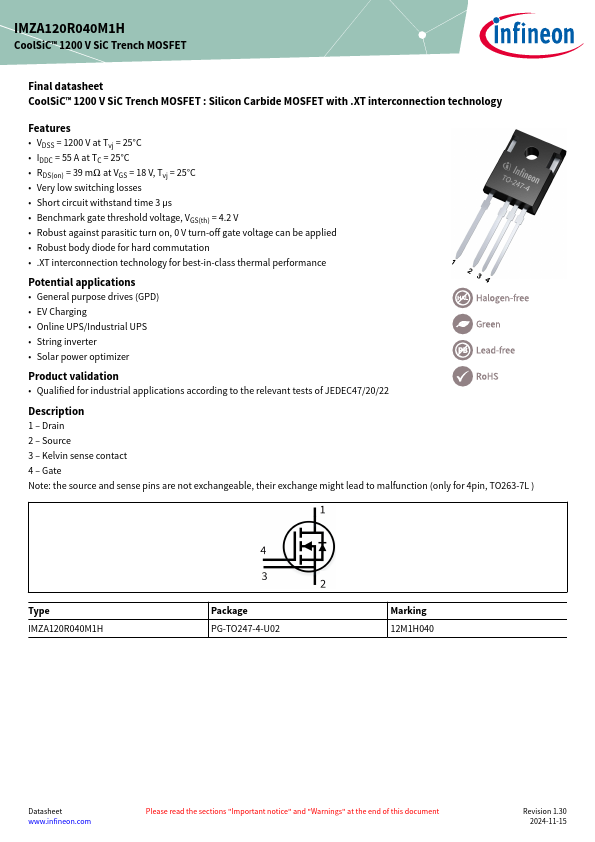 IMZA120R040M1H Datasheet Preview