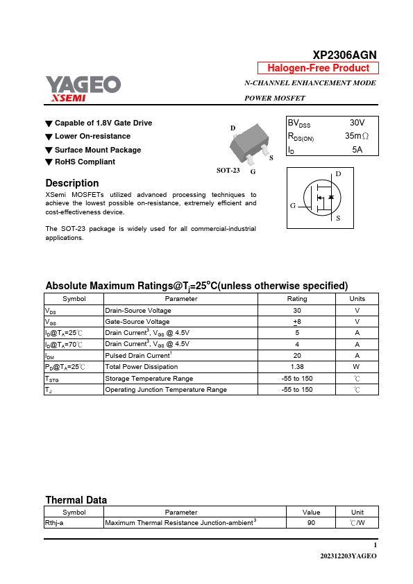 XP2306AGN Datasheet Preview