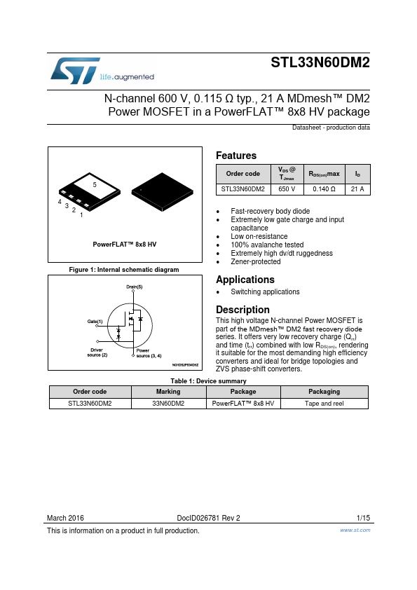 STL33N60DM2