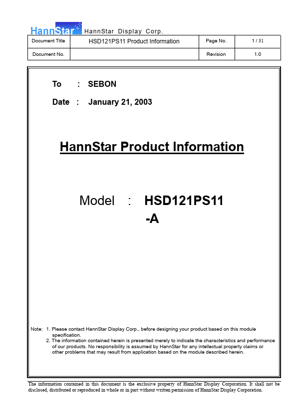 HSD121PS11-A