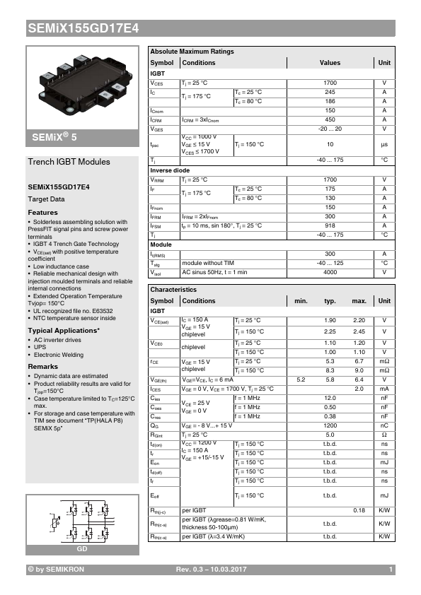 SEMiX155GD17E4