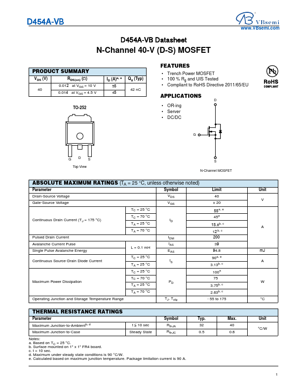D454A Datasheet Preview
