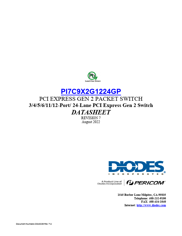 PI7C9X2G1224GP Datasheet Preview