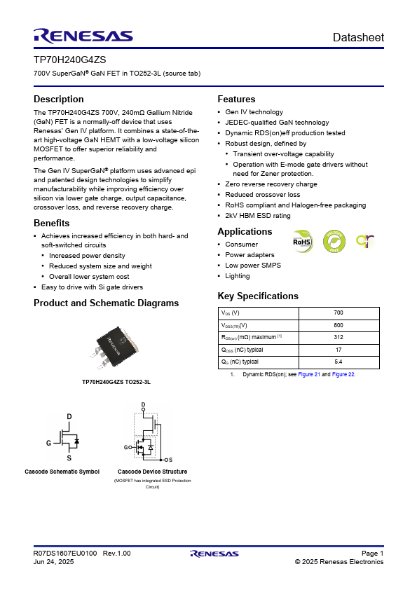 TP70H240G4ZS Datasheet Preview