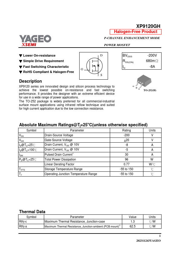 XP9120GH Datasheet Preview