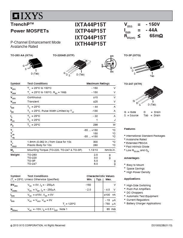 IXTH44P15T