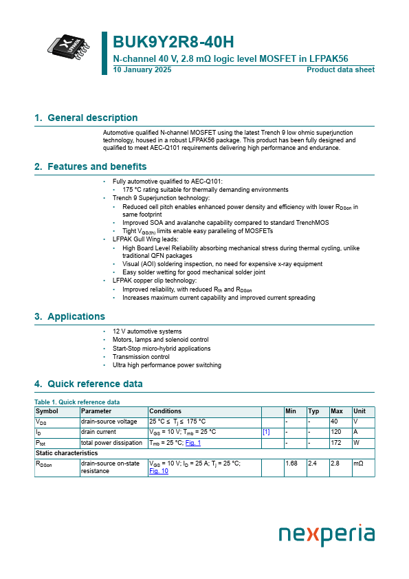 BUK9Y2R8-40H Datasheet Preview