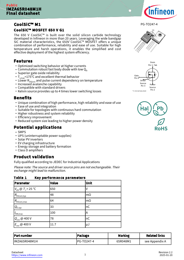 IMZA65R048M1H Datasheet Preview