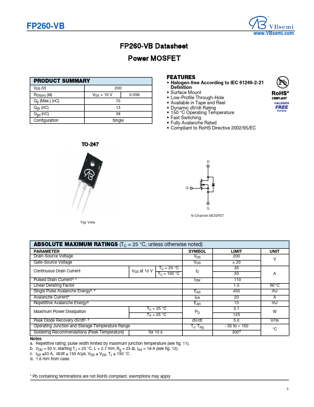 FP260 Datasheet Preview