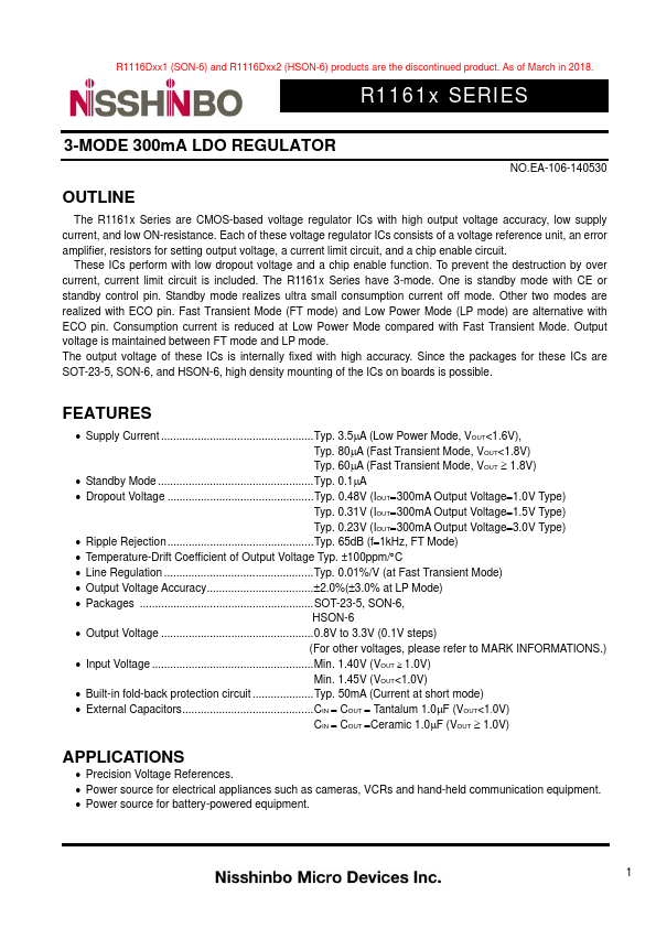 R1161D Datasheet Preview