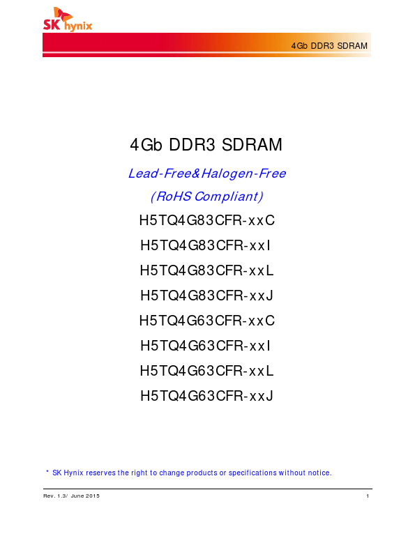 H5TQ4G63CFR-xxJ