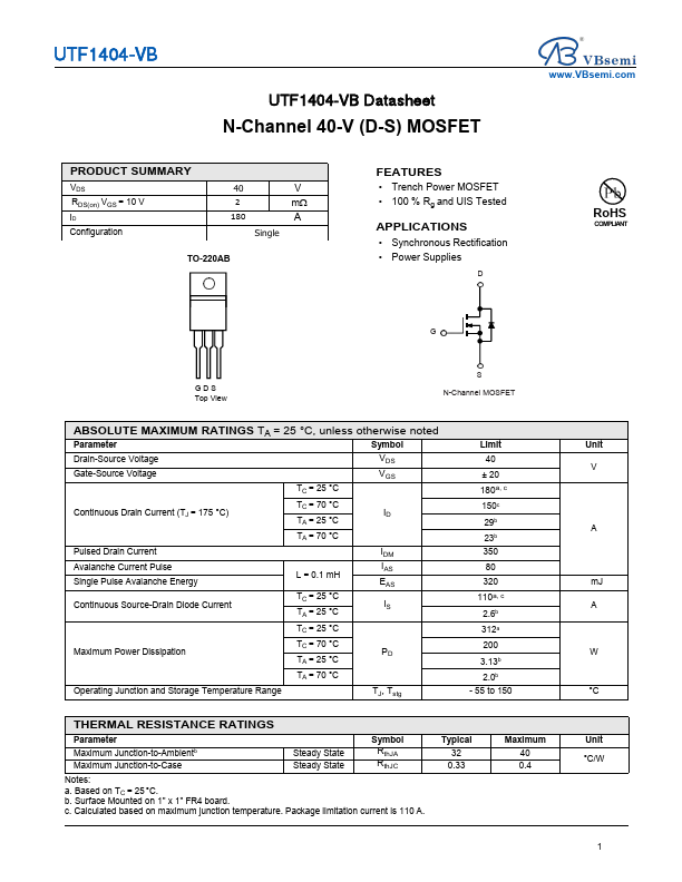 UTF1404 Datasheet Preview