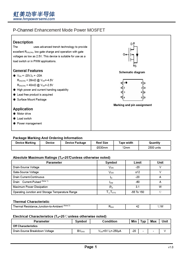 HM20P02D Datasheet Preview