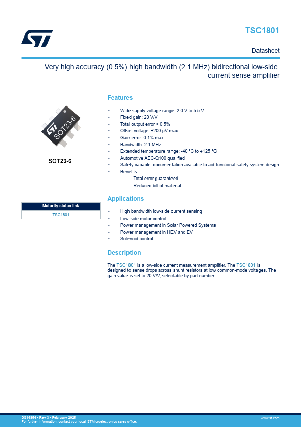 TSC1801 Datasheet Preview