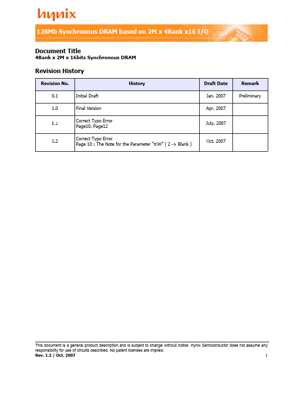 HY57V281620FLTP