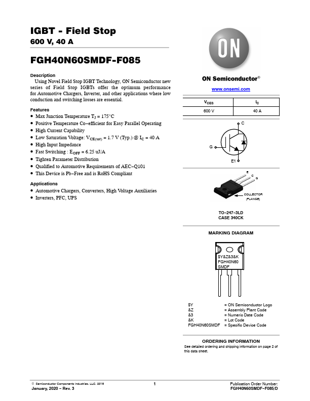 FGH40N60SMDF-F085