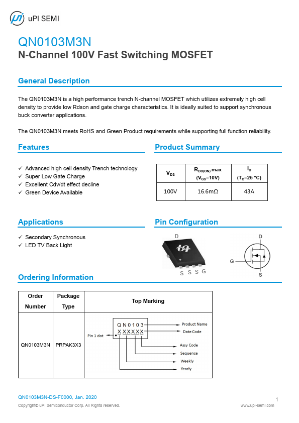 QN0103M3N Datasheet Preview