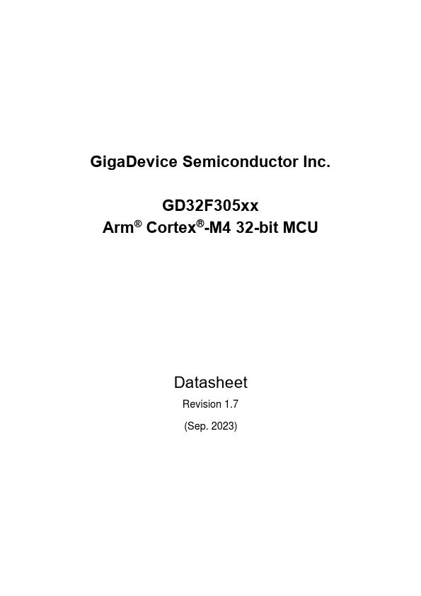 GD32F305VET6 Datasheet Preview
