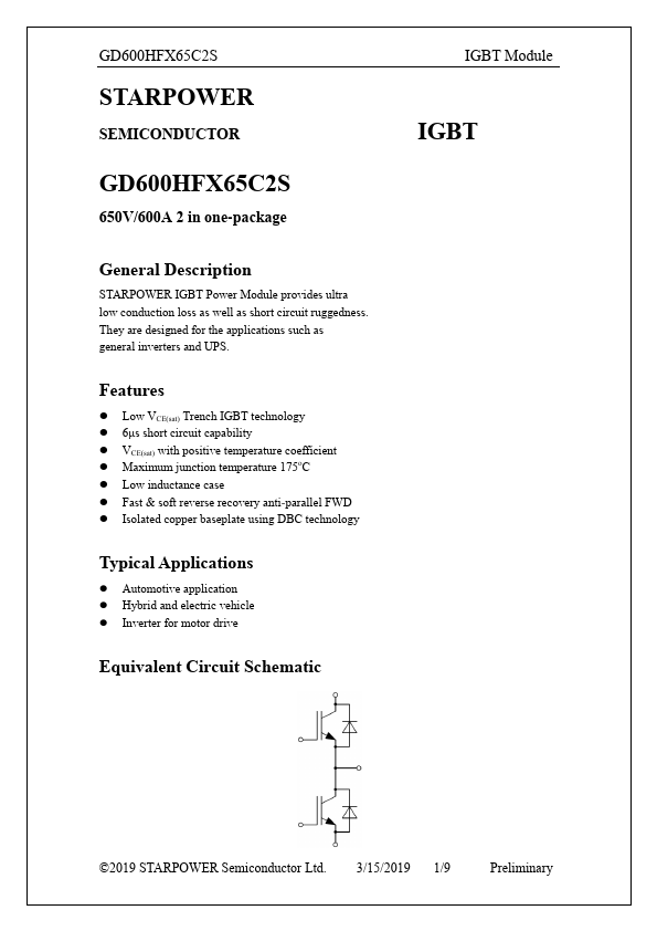 GD600HFX65C2S Datasheet Preview