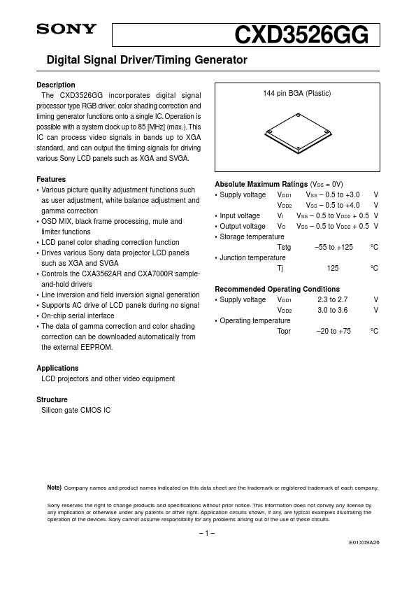 CXD3526GG