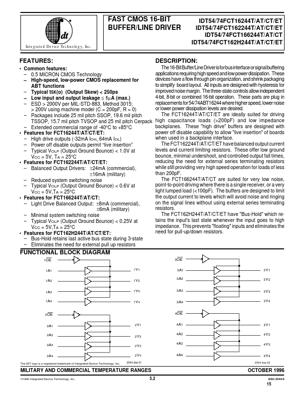 IDT74FCT16H244AT