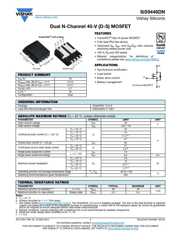 SiS9446DN Datasheet Preview