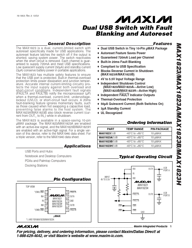 MAX1823H Datasheet Preview