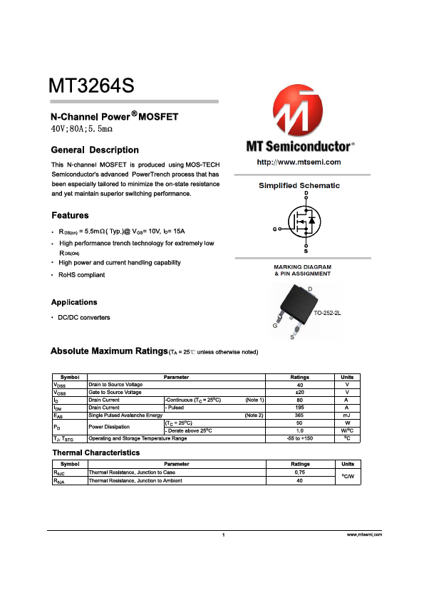 MT3264S Datasheet Preview
