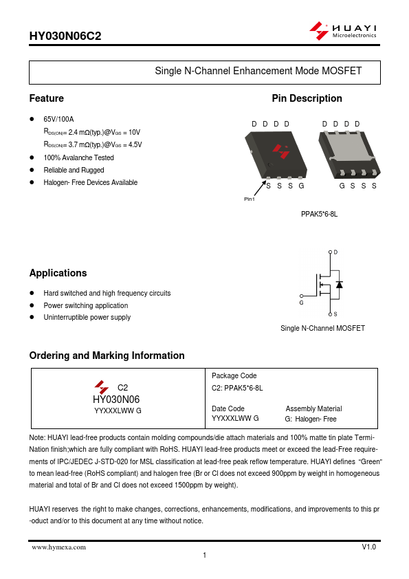 HY030N06C2 Datasheet Preview