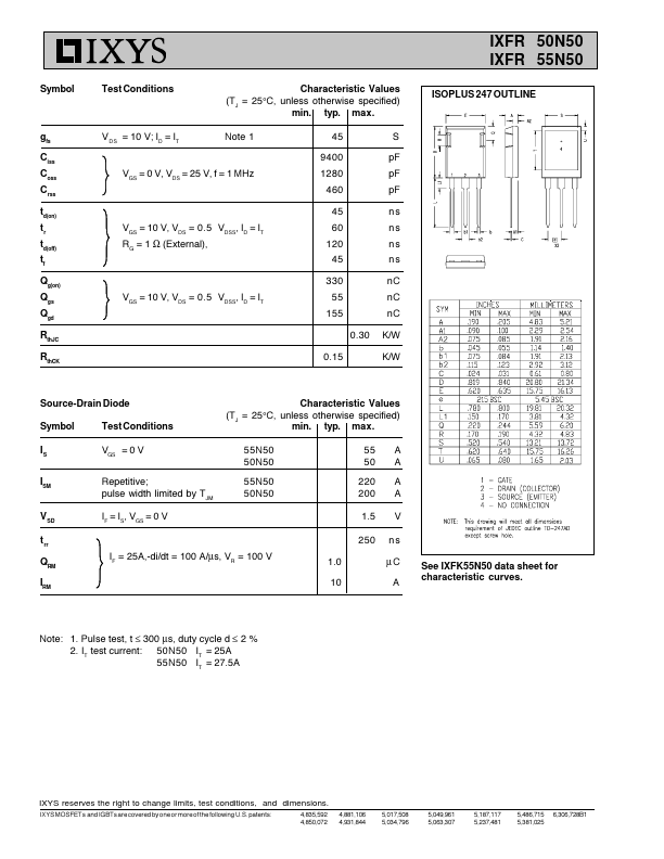 IXFR55N50