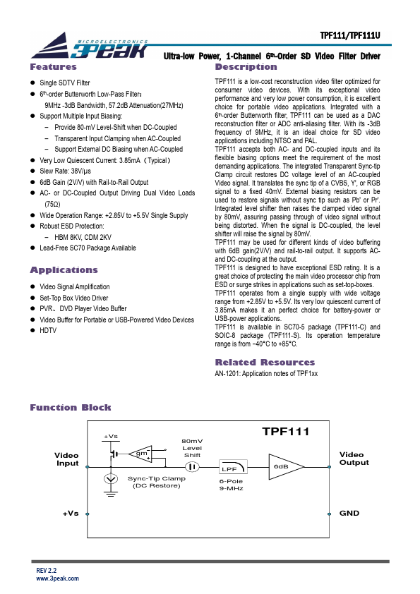 TPF111 Datasheet Preview