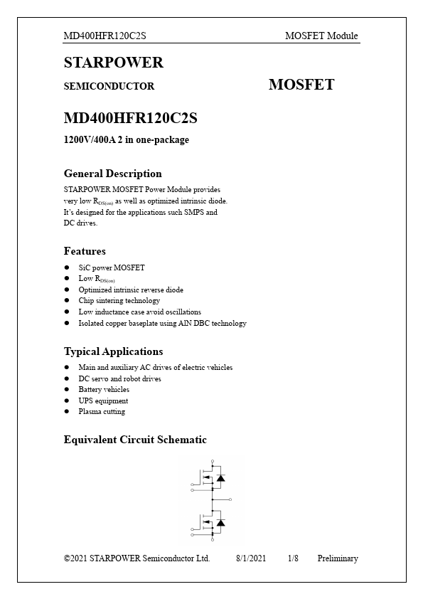 MD400HFR120C2S Datasheet Preview